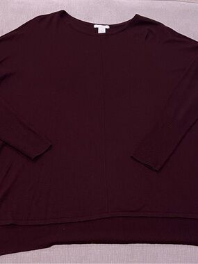 H&M Long Sleeve Knit Tunic Top- dark Burgundy size medium